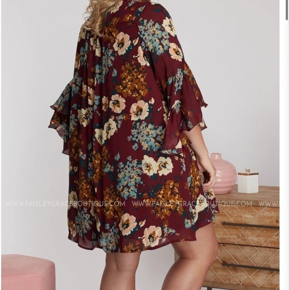 UMGEE Casual Floral A Line Dress Bell Sleeve - Picture 2 of 9